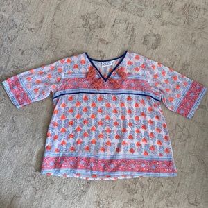 NFS Girls SZ Prints Indian block print cotton top/cover up